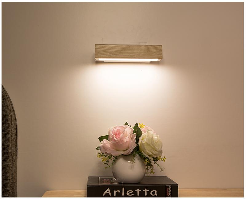 Drewniana lampa ścienna LED z funkcją obrotu - Twilight Pivot-Ciemne Drewno-Klein - 21 x 5 cm-Trend Polska
