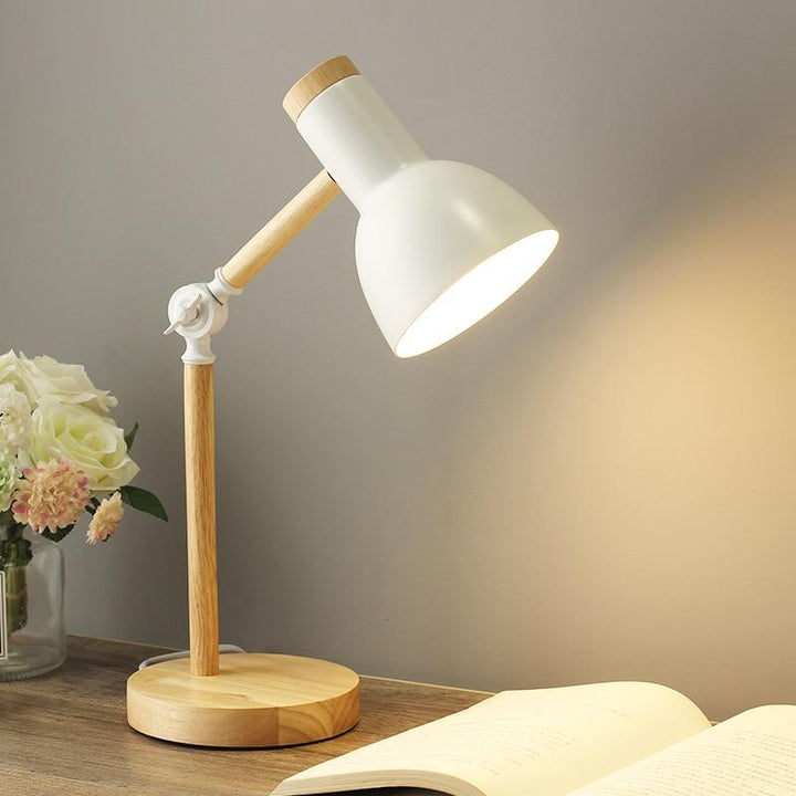 Drewniana skandynawska lampa stołowa - LumiNord-Biały-Trend Polska