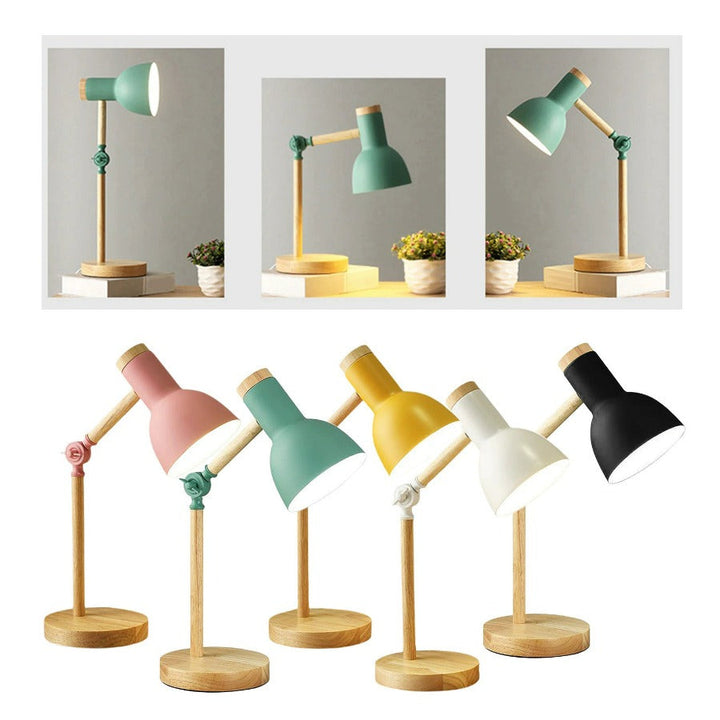Drewniana skandynawska lampa stołowa - LumiNord-Czarny-Trend Polska
