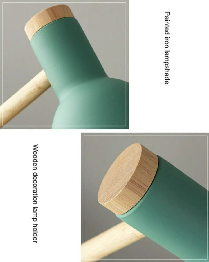 Drewniana skandynawska lampa stołowa - LumiNord-Czarny-Trend Polska