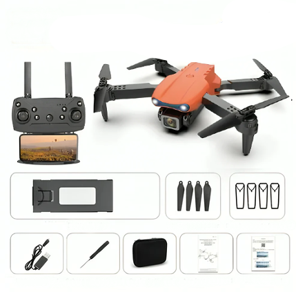 Dron z podwójną kamerą - AeroVision-Pomarańczowy-Trend Polska