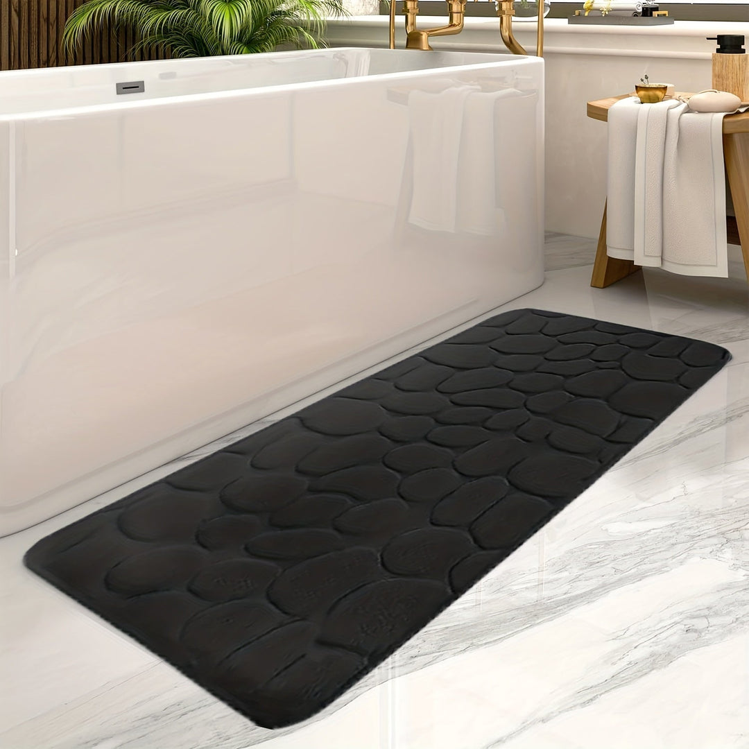 Duża matka łazienkowa w paski - Aurora-Czarny-50x120cm-Trend Polska