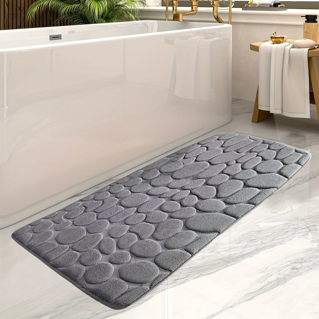 Duża matka łazienkowa w paski - Aurora-Szary-50x120cm-Trend Polska