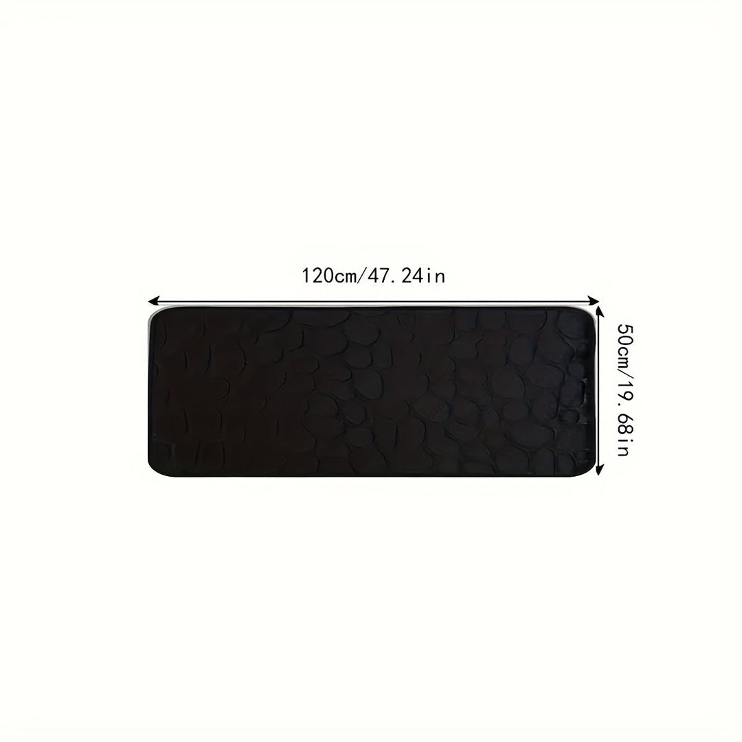 Duża matka łazienkowa w paski - Aurora-Szary-50x120cm-Trend Polska