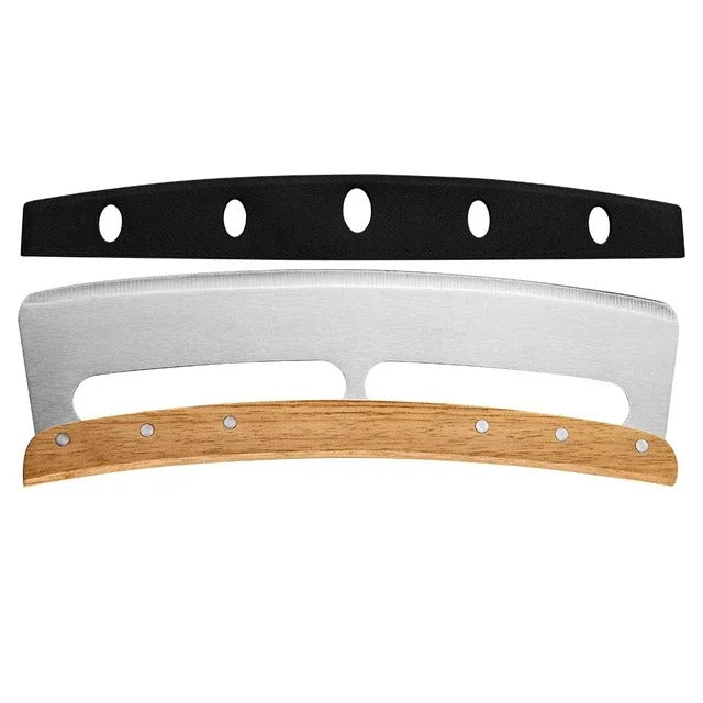 Duża Pizzasiekiera z Zakrzywionym Ostrzem ze Stali Nierdzewnej (35 cm) - Bruno-Kilka chwytów-Trend Polska