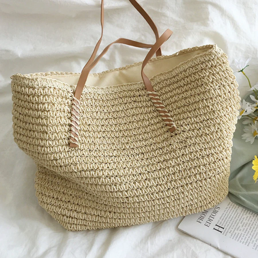 Duża torba na ramię z mocnym paskiem - TerraWoven-biel-Trend Polska