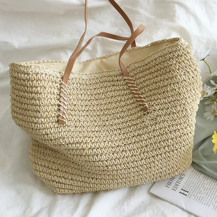 Duża torba na ramię z mocnym paskiem - TerraWoven-biel-Trend Polska