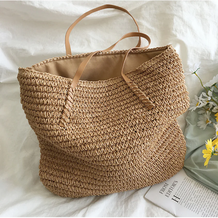 Duża torba na ramię z mocnym paskiem - TerraWoven-brązowy-Trend Polska