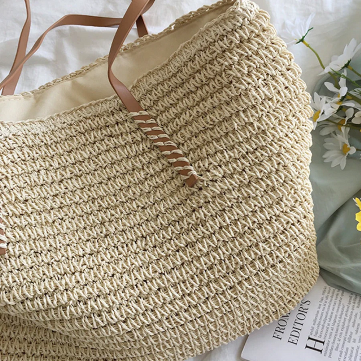 Duża torba na ramię z mocnym paskiem - TerraWoven-brązowy-Trend Polska