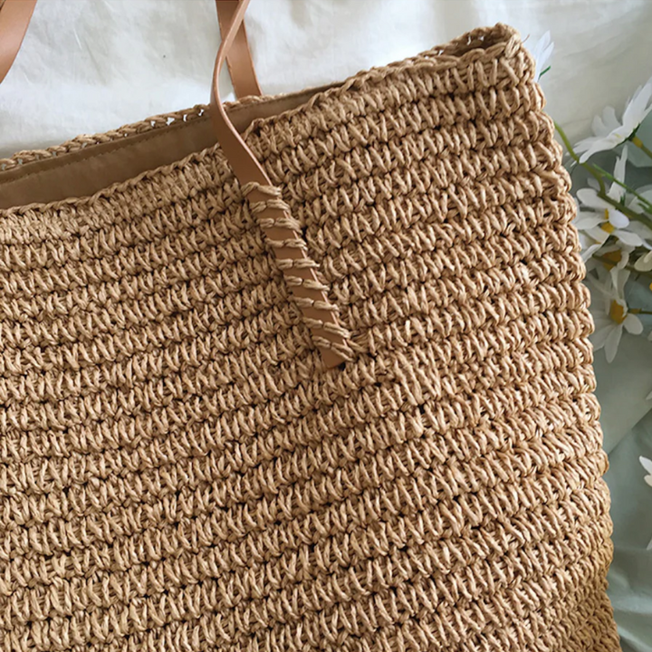 Duża torba na ramię z mocnym paskiem - TerraWoven-brązowy-Trend Polska
