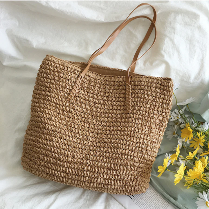 Duża torba na ramię z mocnym paskiem - TerraWoven-brązowy-Trend Polska