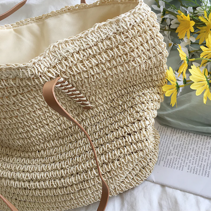 Duża torba na ramię z mocnym paskiem - TerraWoven-brązowy-Trend Polska