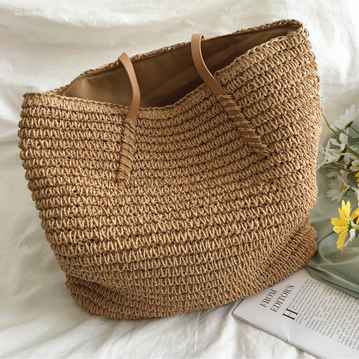 Duża torba na ramię z mocnym paskiem - TerraWoven-brązowy-Trend Polska