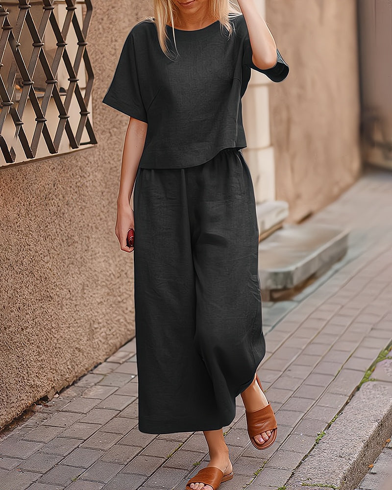 Dwuczęściowy damski zestaw lounge – Elise-Czarny-S-Trend Polska