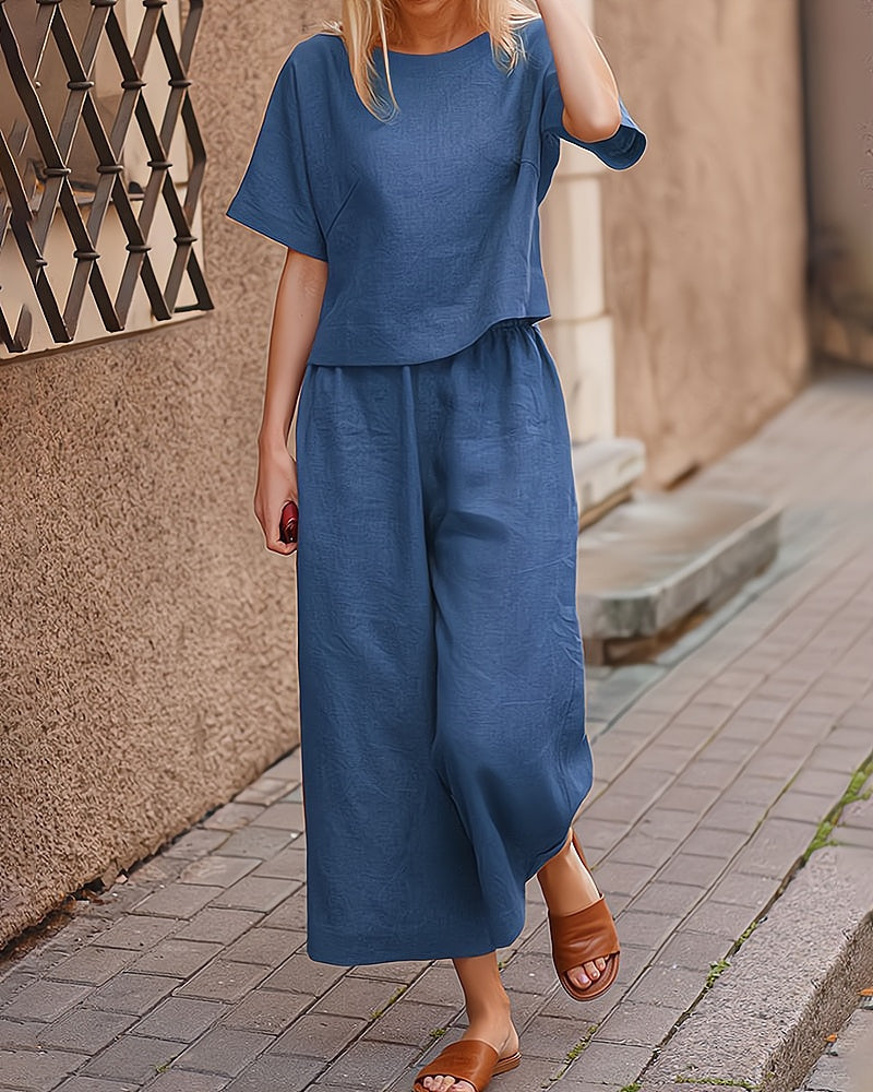 Dwuczęściowy damski zestaw lounge – Elise-Niebieski-S-Trend Polska