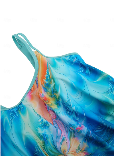 Dwuczęściowy strój kąpielowy Tankini z klasycznym nadrukiem – Camille-XS-Trend Polska
