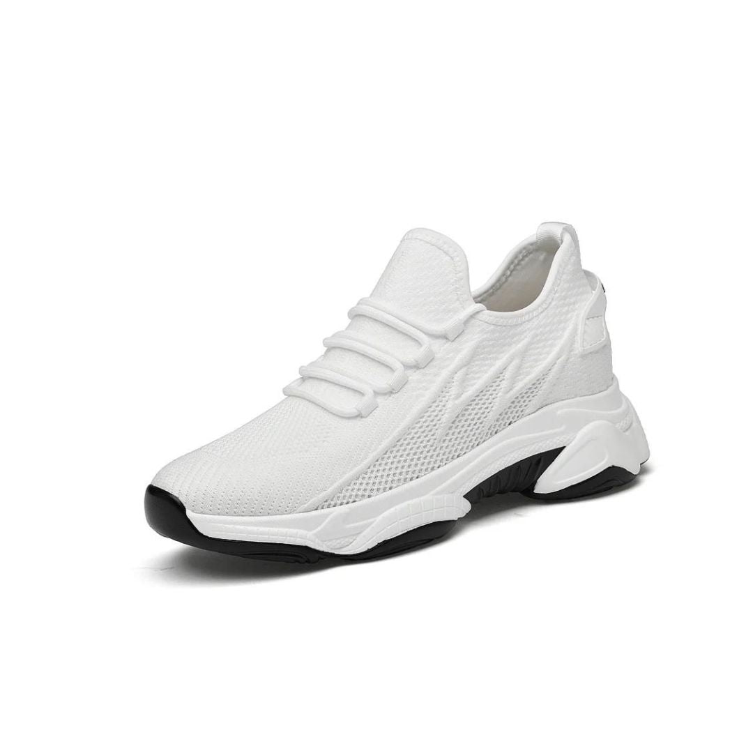 Dyskret zwiększające męskie sneakersy z stylem – MaxLift Boost-Biały+10CM-37-Trend Polska