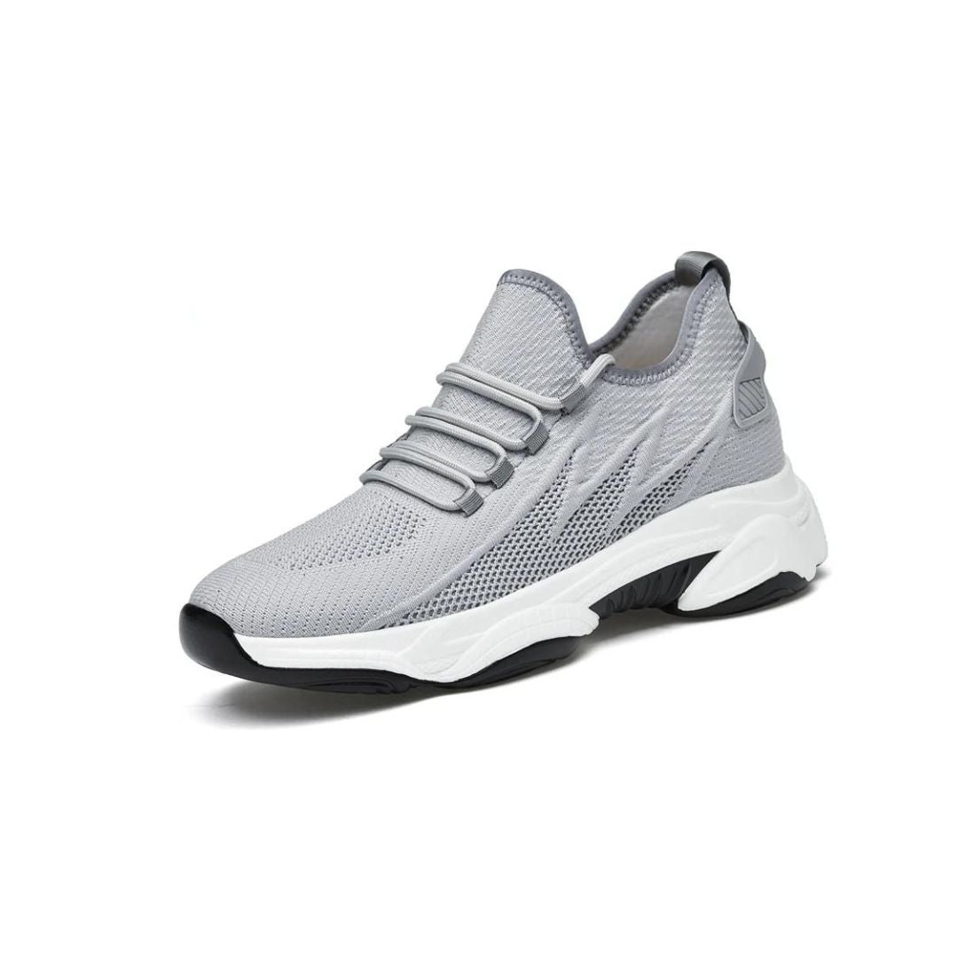 Dyskret zwiększające męskie sneakersy z stylem – MaxLift Boost-Szary+10CM-37-Trend Polska
