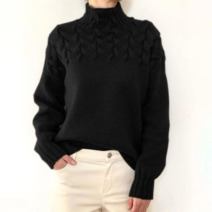 Dzianinowy sweter damski - Isabelle-Czarny-S-Trend Polska