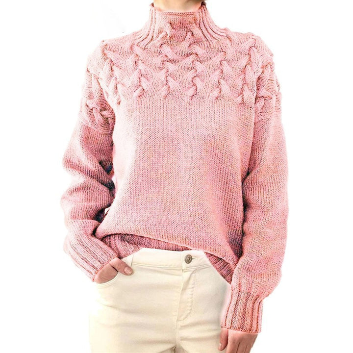 Dzianinowy sweter damski - Isabelle-Różowy-S-Trend Polska