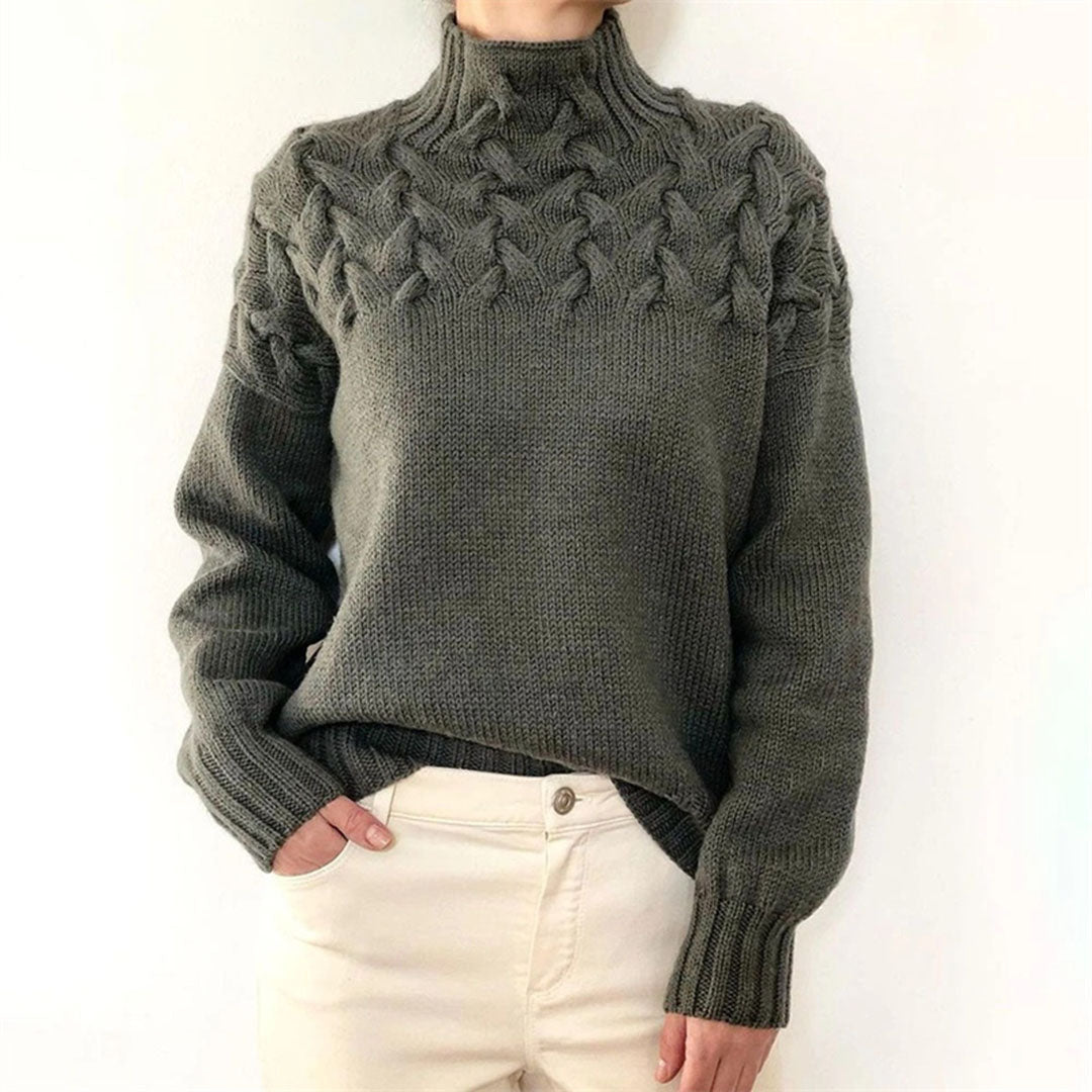 Dzianinowy sweter damski - Isabelle-Szary-S-Trend Polska