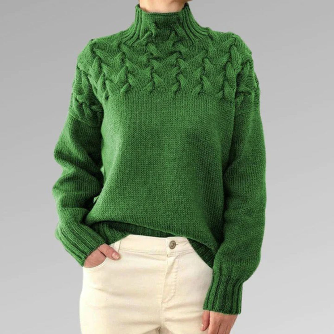 Dzianinowy sweter damski - Isabelle-Jasnoniebieski-S-Trend Polska