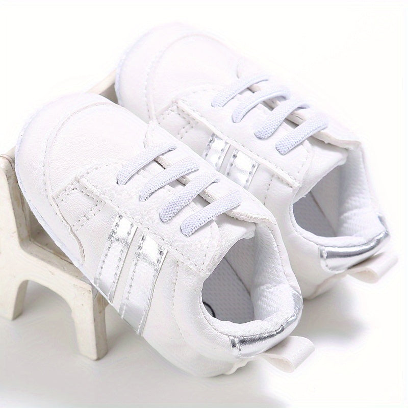 Dziecięce trampki typu slip-on - Riley | Wygodne pierwsze buciki-Srebrny-19-Trend Polska