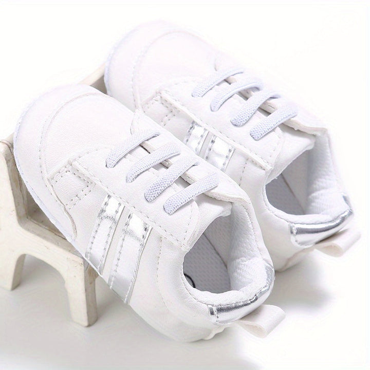 Dziecięce trampki typu slip-on - Riley | Wygodne pierwsze buciki-Srebrny-19-Trend Polska