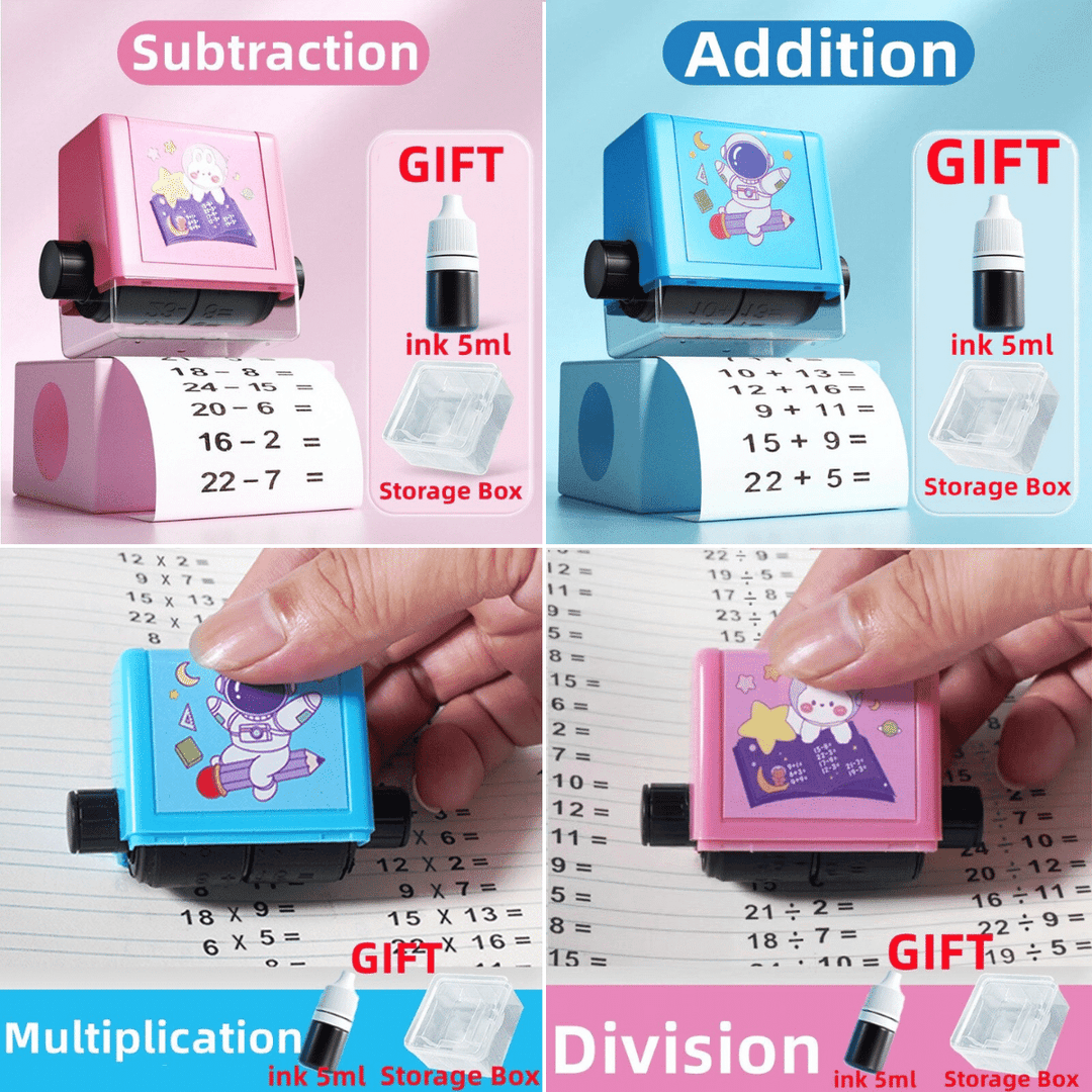 Edukacyjna pieczątka matematyczna dla dzieci - SumStempel-Zestaw 4 (+ - x ÷)-Trend Polska