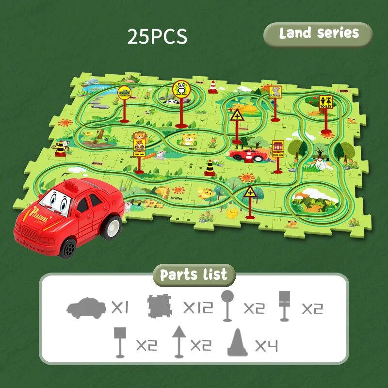 Edukacyjny Zestaw Puzzli Pojazdów - CleverKids-Las-Trend Polska
