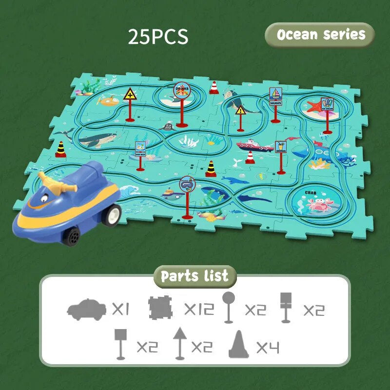 Edukacyjny Zestaw Puzzli Pojazdów - CleverKids-Ocean-Trend Polska