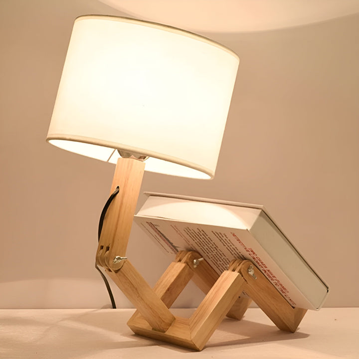 Elastyczna lampa biurkowa z drewna litego – LumoBot-Trend Polska