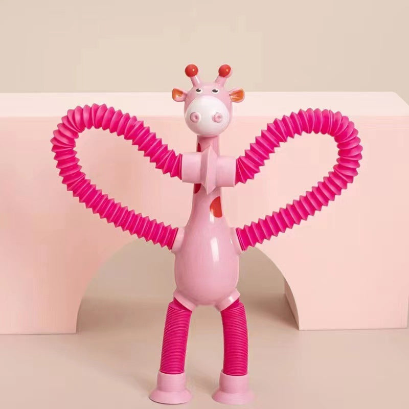 Elastyczna Żyrafa z Przyssawką - StretchyGiraffe-Bez Świateł-Różowy-Trend Polska