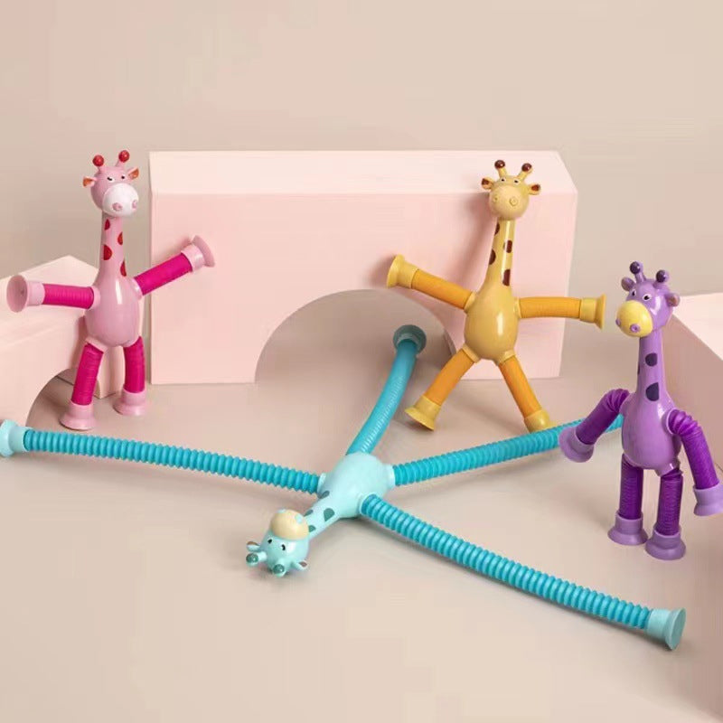 Elastyczna Żyrafa z Przyssawką - StretchyGiraffe-Bez Świateł-Różowy-Trend Polska