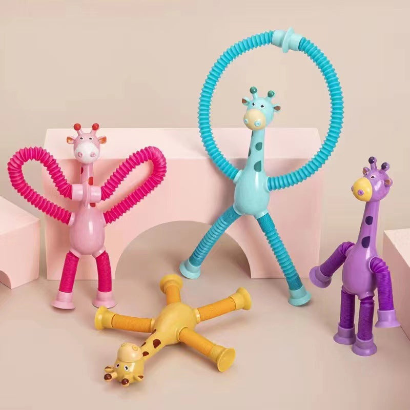 Elastyczna Żyrafa z Przyssawką - StretchyGiraffe-Bez Świateł-Różowy-Trend Polska