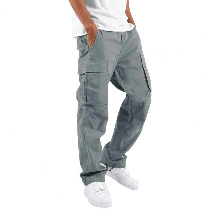 Elastyczne spodnie cargo | Stretch Regular-Fit mężczyźni-Szary-S-Trend Polska