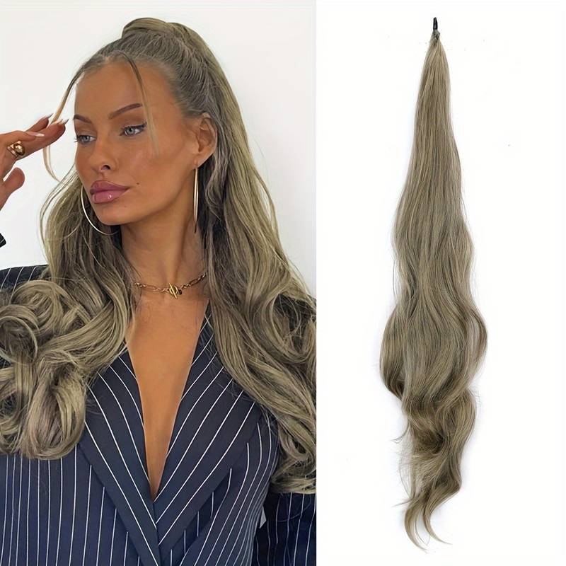 Elastyczny kok na całej długości dla długich, gęstych włosów - Selena-Ash Blonde-Trend Polska