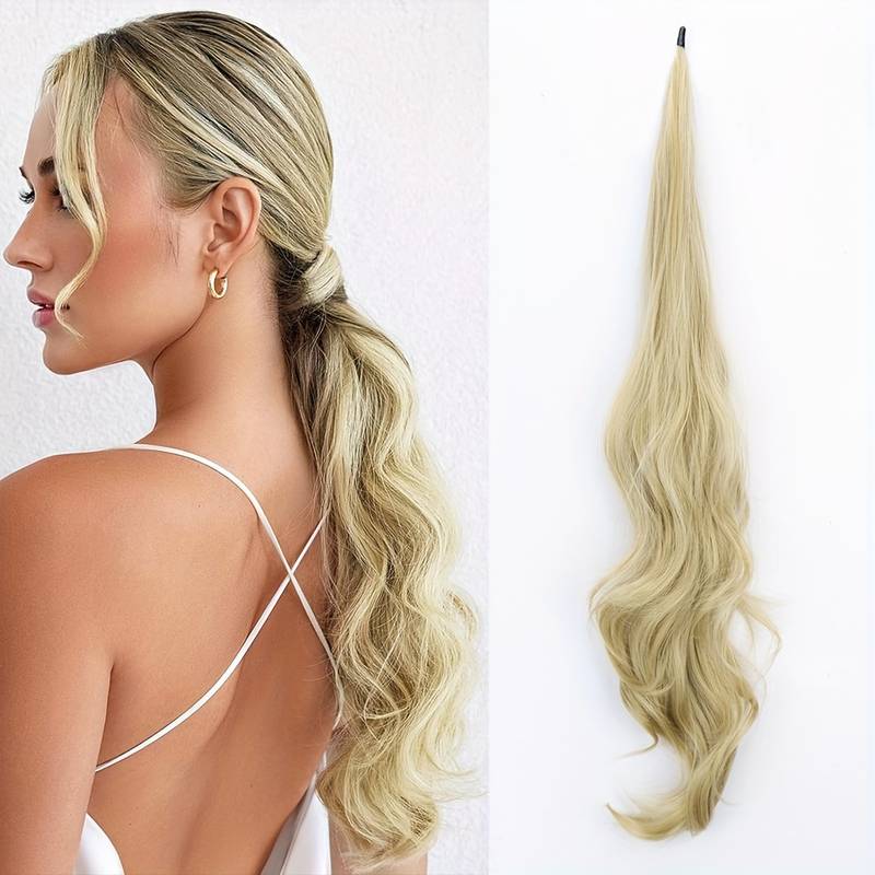 Elastyczny kok na całej długości dla długich, gęstych włosów - Selena-California Blonde-Trend Polska