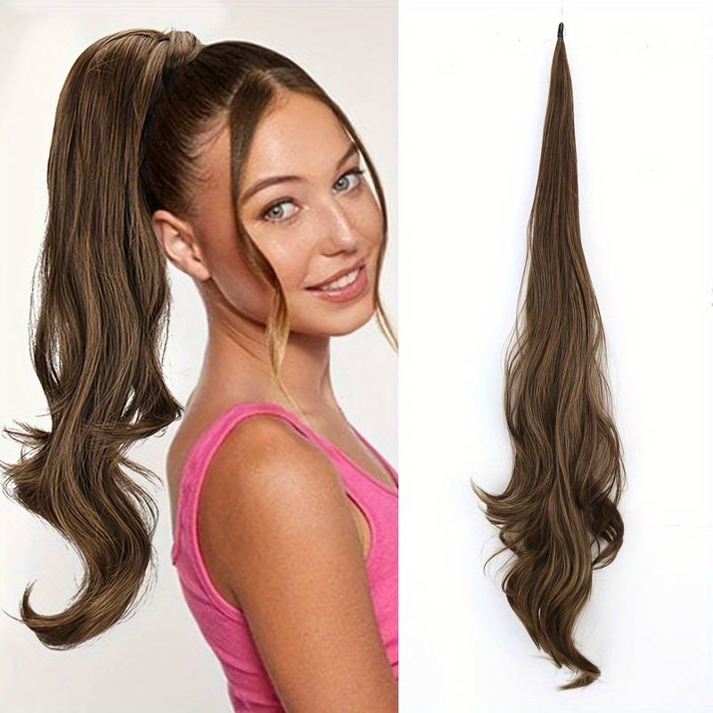 Elastyczny kok na całej długości dla długich, gęstych włosów - Selena-Czekolada mleczna-Trend Polska