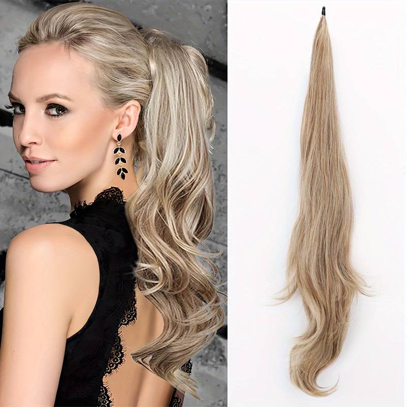 Elastyczny kok na całej długości dla długich, gęstych włosów - Selena-Sandy Blond-Trend Polska