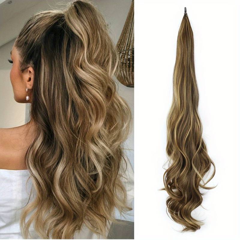 Elastyczny kok na całej długości dla długich, gęstych włosów - Selena-Sunset Blonde-Trend Polska