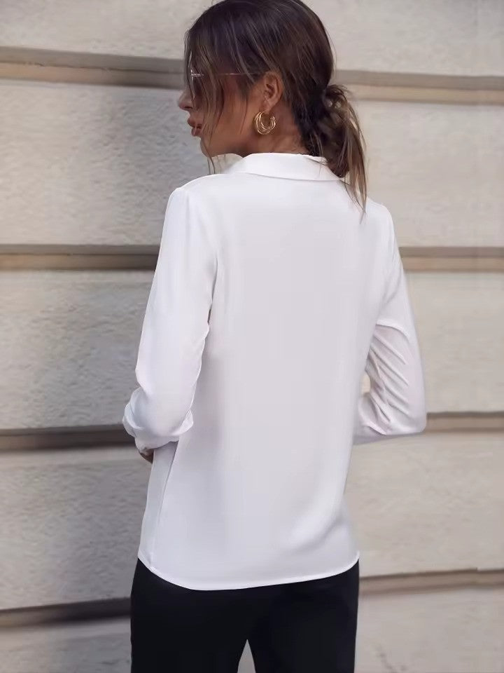 Elegancka bluzka z szyfonu dla pań – Amélie-Błękitny-S-Trend Polska