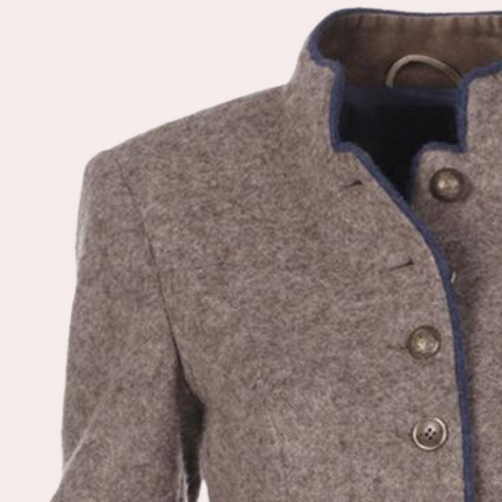 Elegancka damska marynarka - Elara-Brązowy-XS-Trend Polska