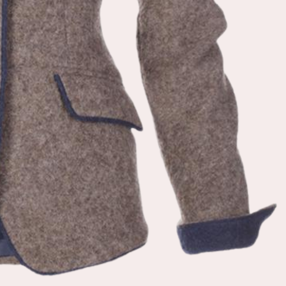 Elegancka damska marynarka - Elara-Brązowy-XS-Trend Polska