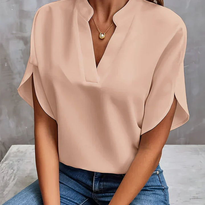 Elegancka i lekka bluzka damska – Isabella-Beżowy-XS-Trend Polska
