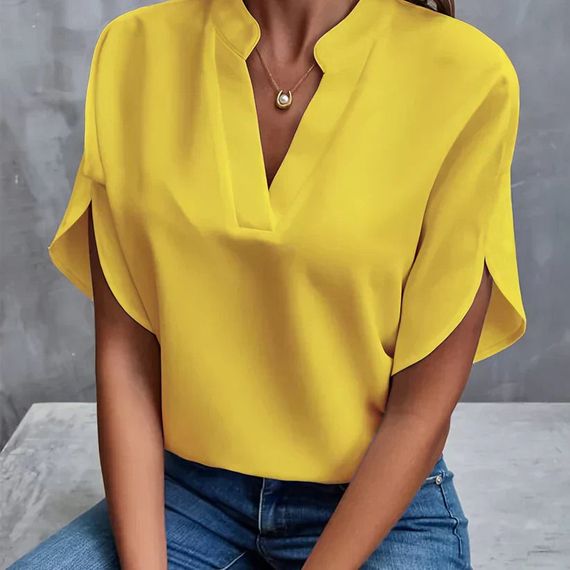 Elegancka i lekka bluzka damska – Isabella-Żółty-XS-Trend Polska