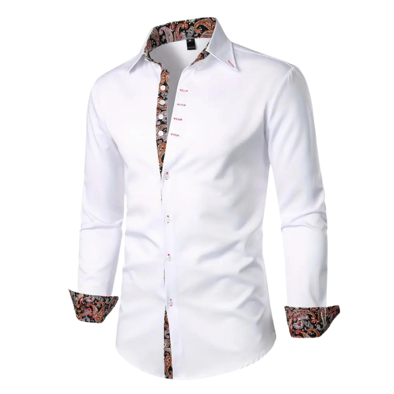 Elegancka koszula party dla mężczyzn – Matteo-Biały-S-Trend Polska