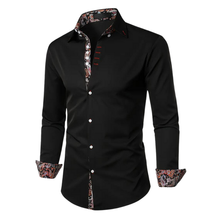 Elegancka koszula party dla mężczyzn – Matteo-Czarny-S-Trend Polska
