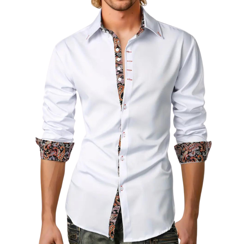 Elegancka koszula party dla mężczyzn – Matteo-Biały-S-Trend Polska