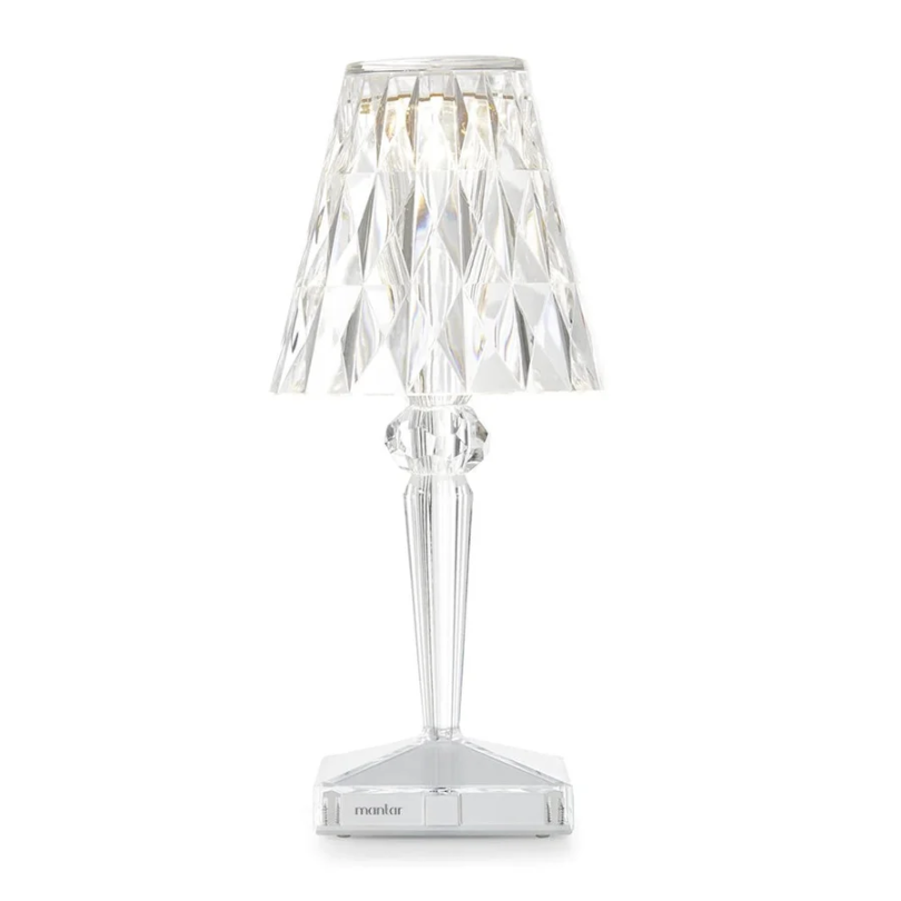 Elegancka lampa stołowa z kryształowym wzorem - CrystalLuxe-przezroczysty-Trend Polska